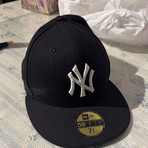 New Era Black 59FIFTY Cap with White Logo